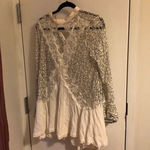 Free People white lace long shirt/dress